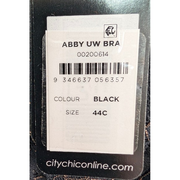 City Chic Abby UW Bra Black Floral Lace Underwire Plus Size 44C Boudoir NWT - Picture 5 of 9